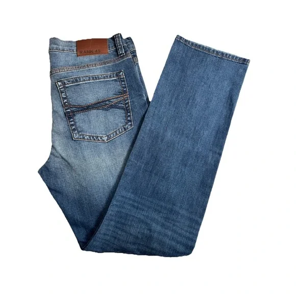Rank 45 Men's Slim Straight Medium Wash Jeans, 34x34, NWOT tags Rugged Western - Picture 3 of 16